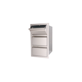 RCS Double Drawer w/ Paper Towel Drawer Combo featuring a sleek stainless steel design and soft close functionality.